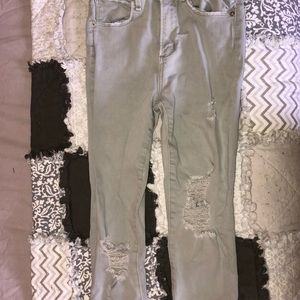 light sea foam skinny jeans